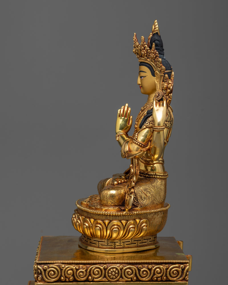 Chenrezig Lokeshvara Sculpture Adorned | Sanctuary of Compassion