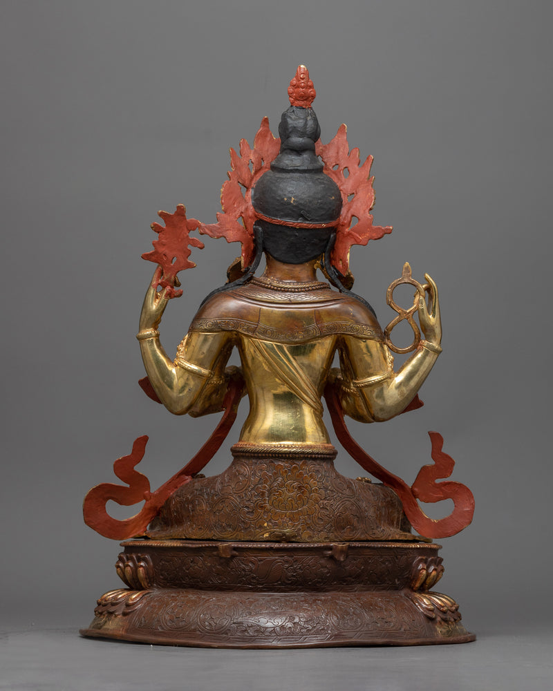 The Majestic Chenrezig Bodhisattva Idol | Himalayan Buddhist Artwork