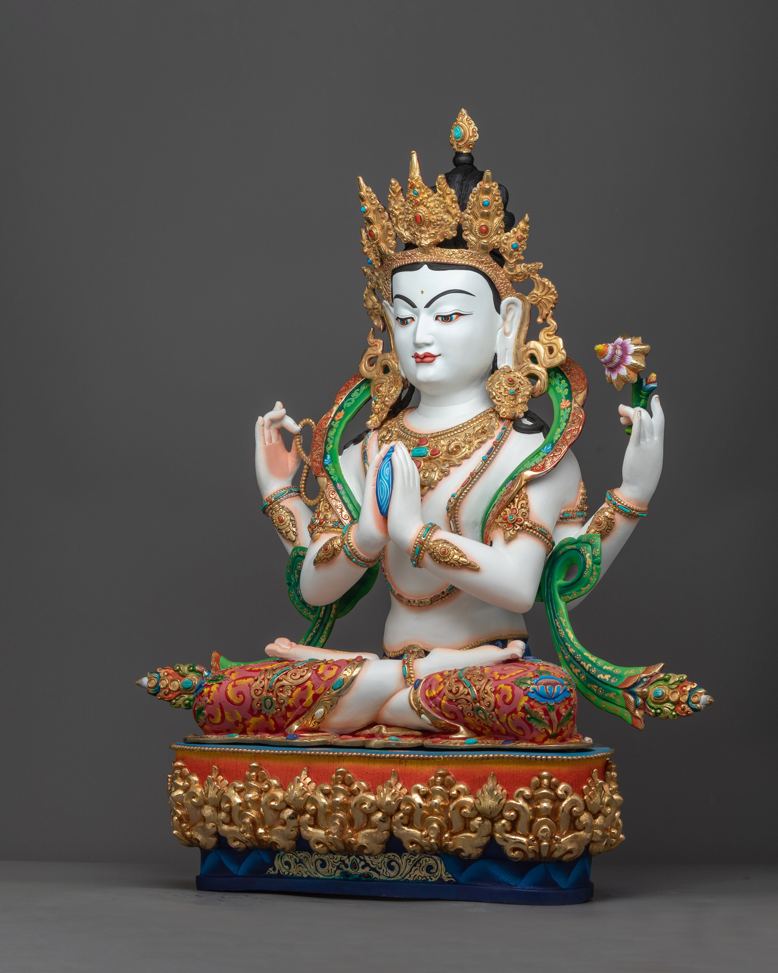 copper chenrezig-sculpture