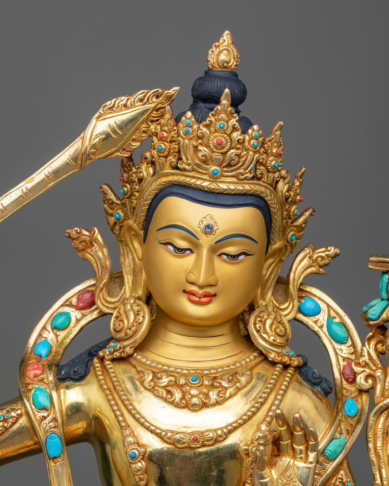 copper manjushri-sculpture