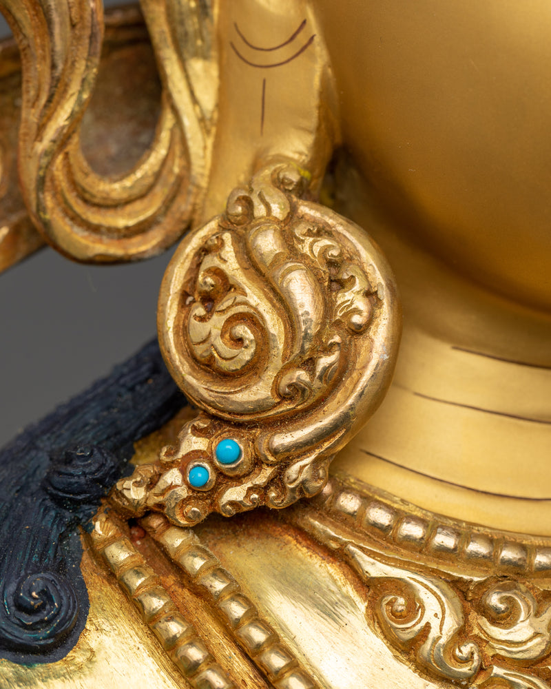 Copper Manjushri Sculpture | Wisdom's Flame: Majestic