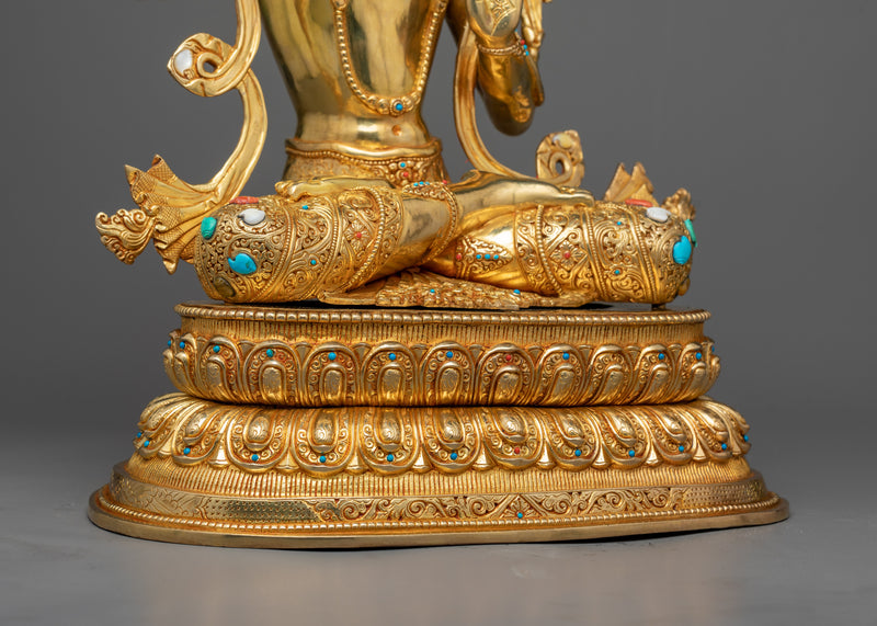 Copper Manjushri Sculpture | Wisdom's Flame: Majestic