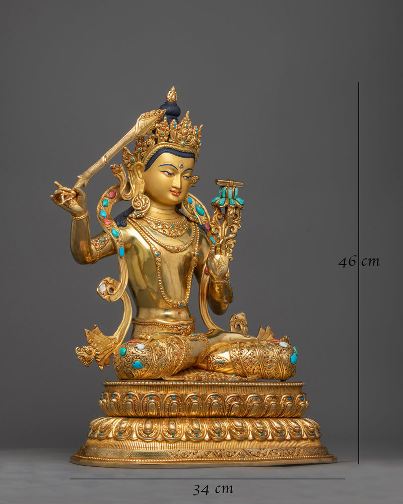 copper manjushri-sculpture
