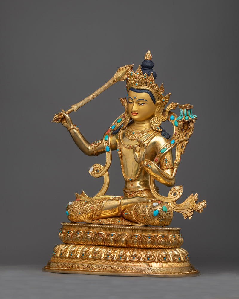 copper manjushri-sculpture