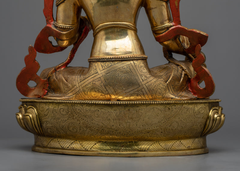 Copper Green Tara Sculpture in 24K Gold | Himalayan Buddhist Statues