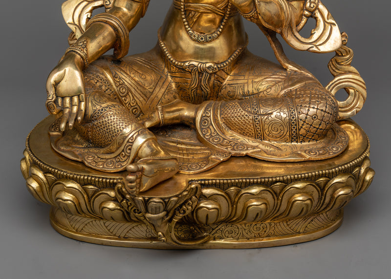 Copper Green Tara Sculpture in 24K Gold | Himalayan Buddhist Statues