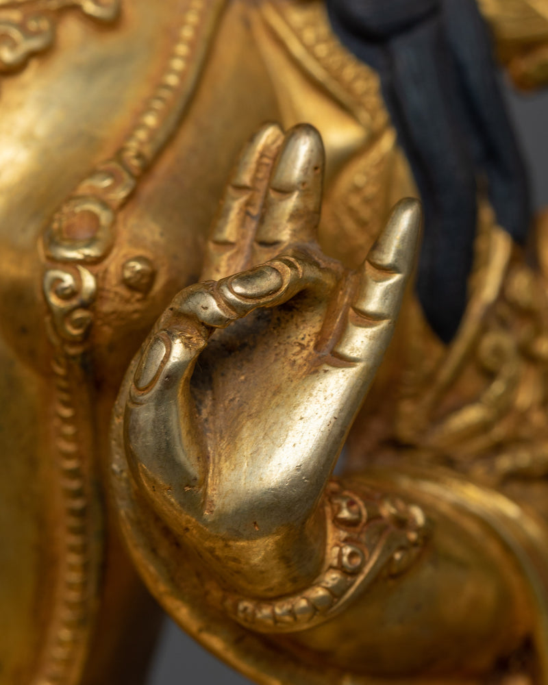 Copper Green Tara Statuette | Traditional Himalayan Artwork