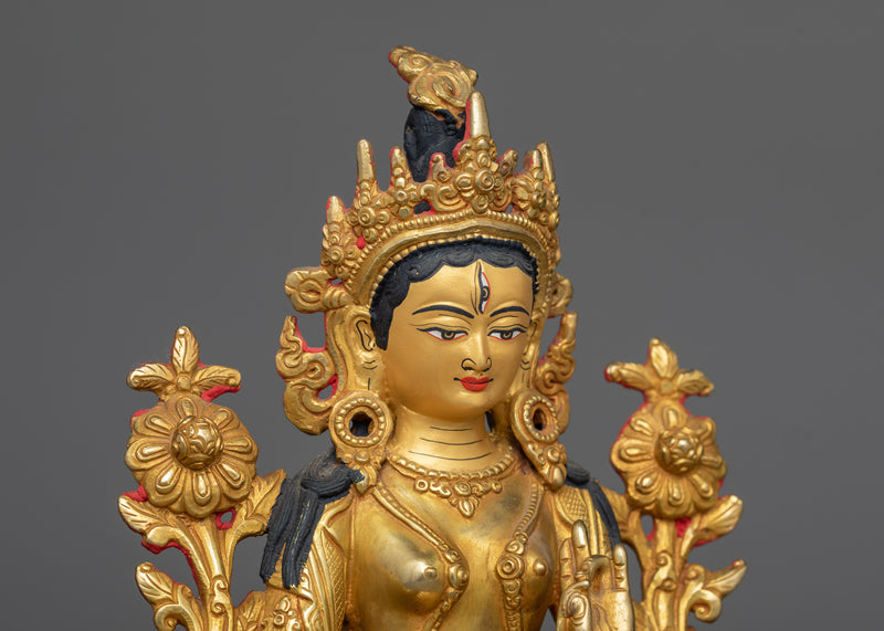 Copper White Tara Sculpture | Nepalese Buddhist Artwork