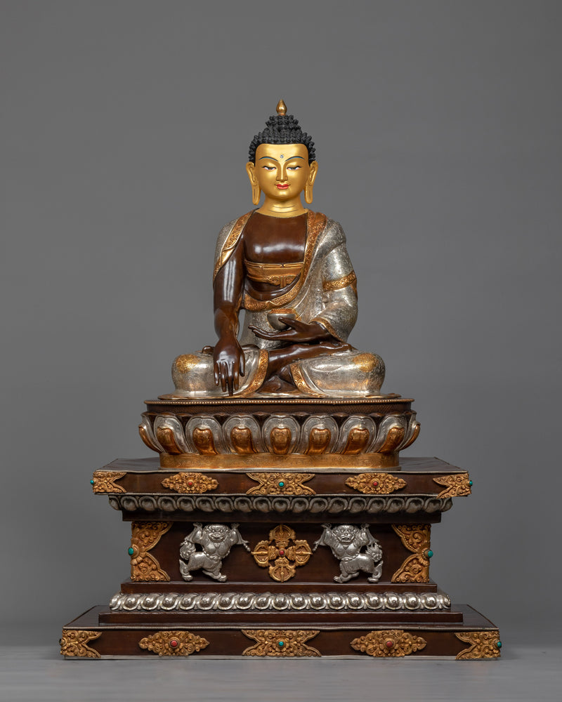 shakyamuni-buddha-on throne copper statue