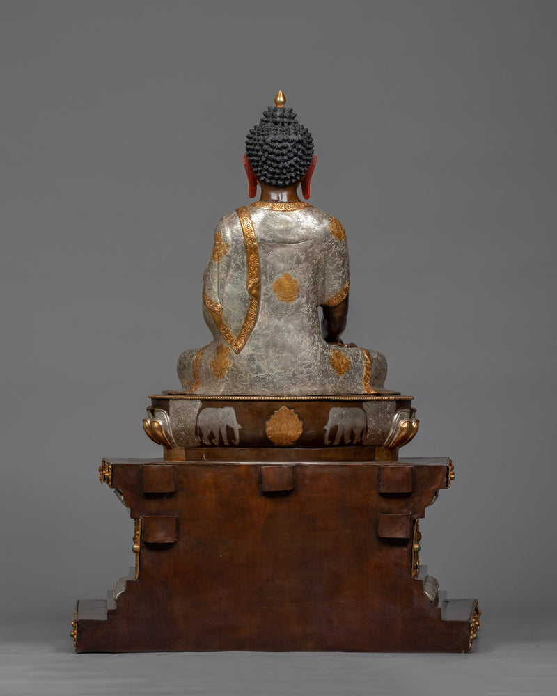 Shakyamuni Buddha on Throne Copper Statue | Majestic Enlightenment