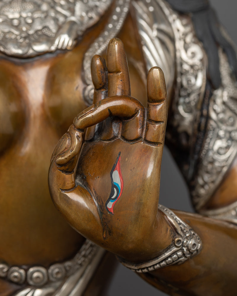 White Tara Copper Sculpture | Traditional Nepalese Artwork