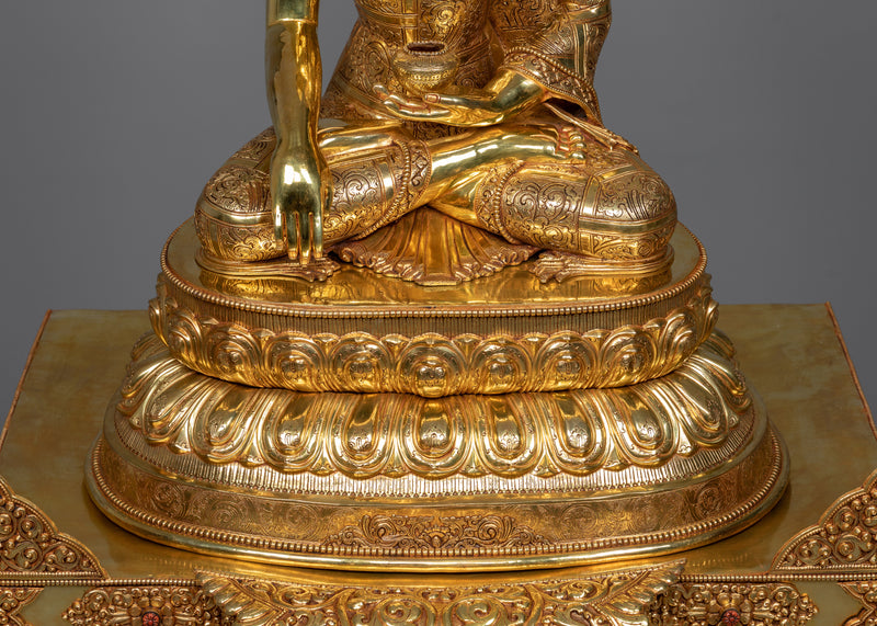 Shakyamuni Buddha Statue on Grand Throne | Magnificent Sculpture of Siddhartha