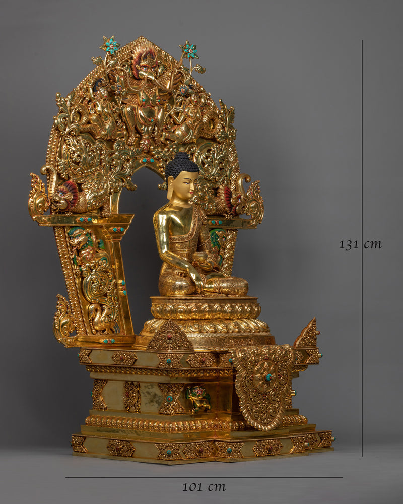 shakyamuni-buddha statue-on-grand-throne
