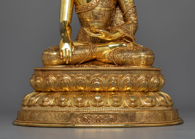 Shakyamuni Buddha Exquisite Statue in Triple-Layered Gold | Himalayan Art