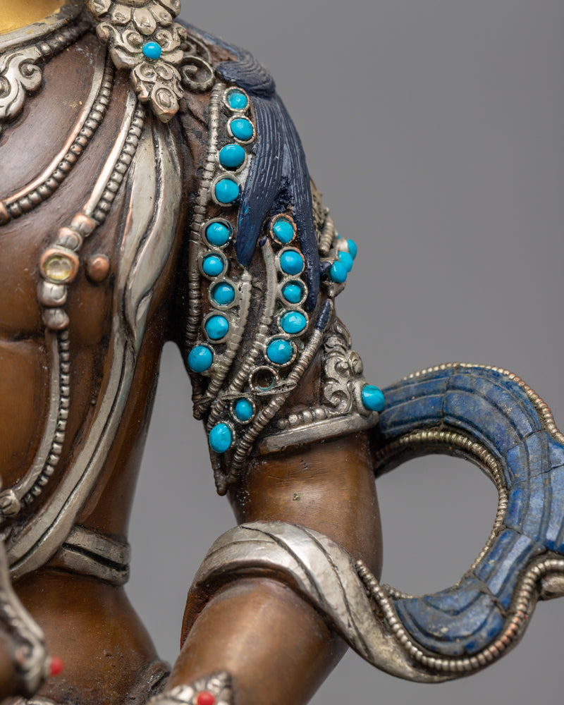 Amitayus Sculpture Adorned with Gemstones | Nepalese Handicrafts
