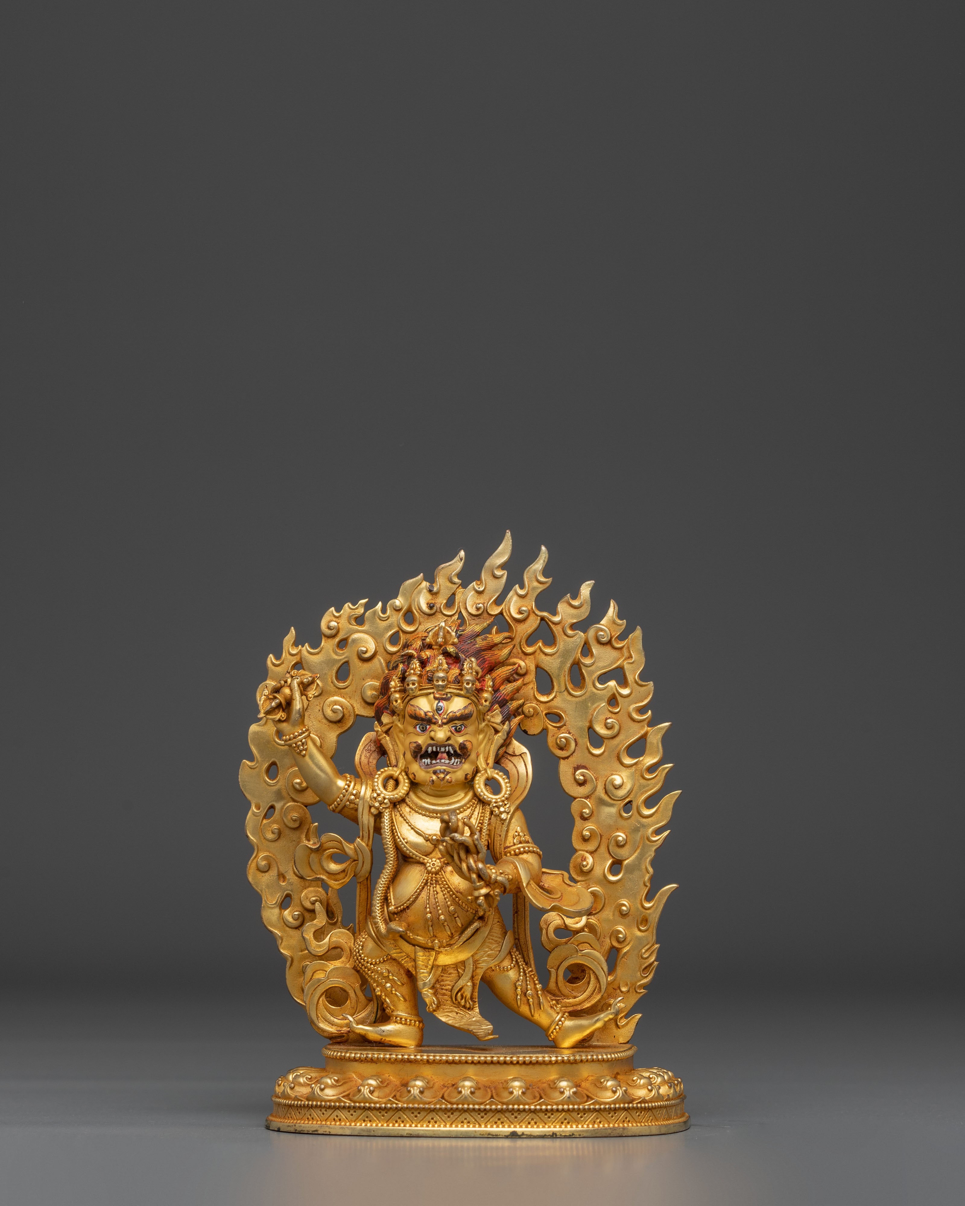 Tibetan Vajrapani Copper Figurine, Protector Deity | Symbol of Power