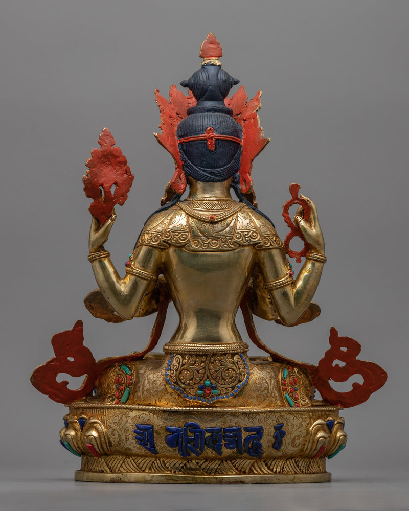 Divine Chenrezig Sculpture | Himalayan Buddhist Statue