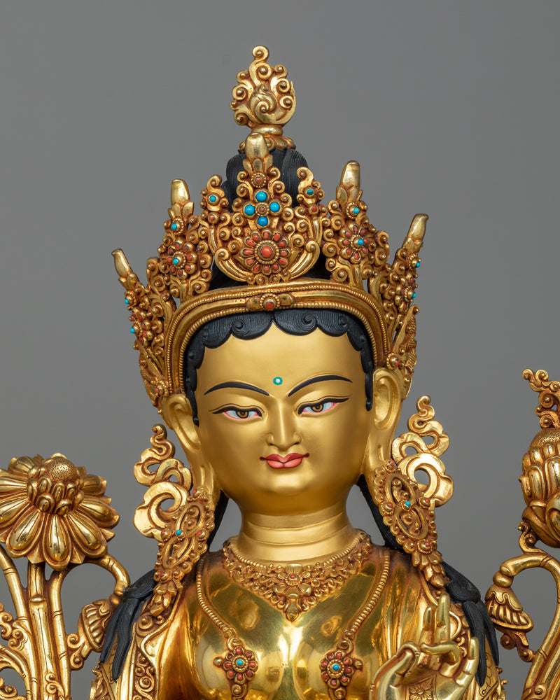 Green Tara on Regal Throne | Emanation of Active Compassion