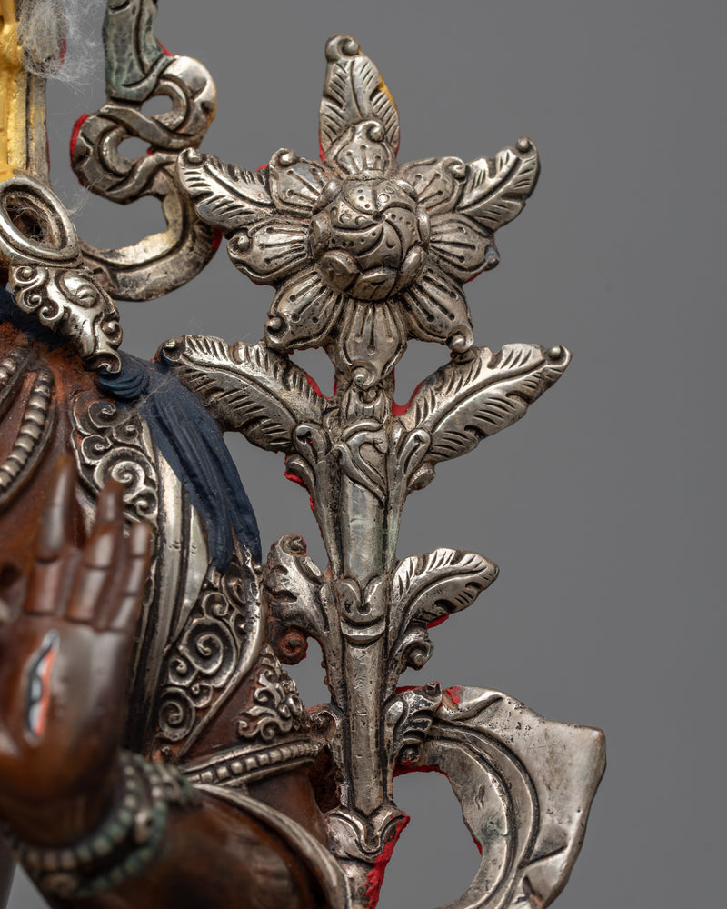 White Tara Spiritual Sculpture with Silver Accents | Beacon of Healing Light