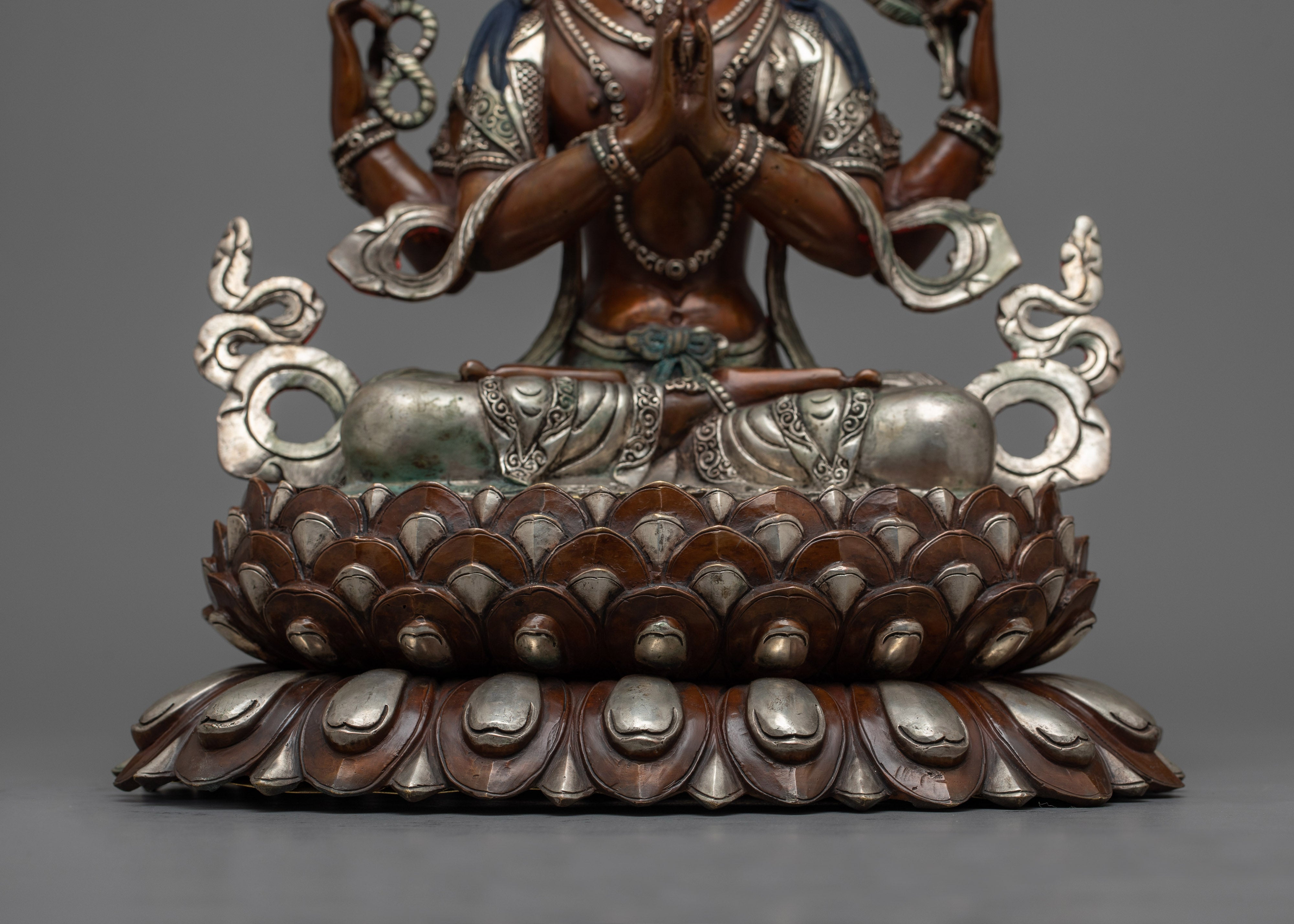 Chenrezig Silver-Plated Sculpture | Harmony of Mercy