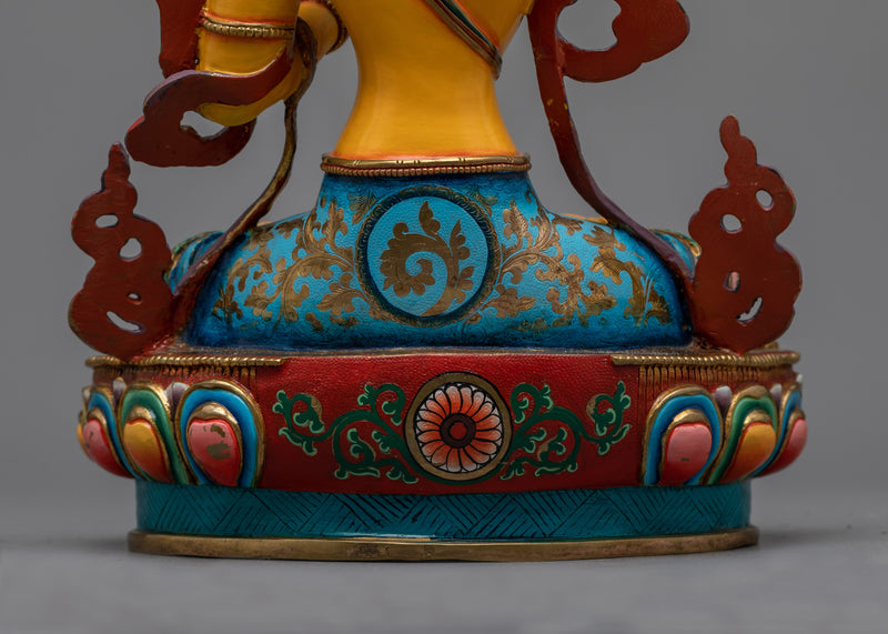 Magnificent Manjushri Painted Statue | Illuminate Your Space with the Wisdom