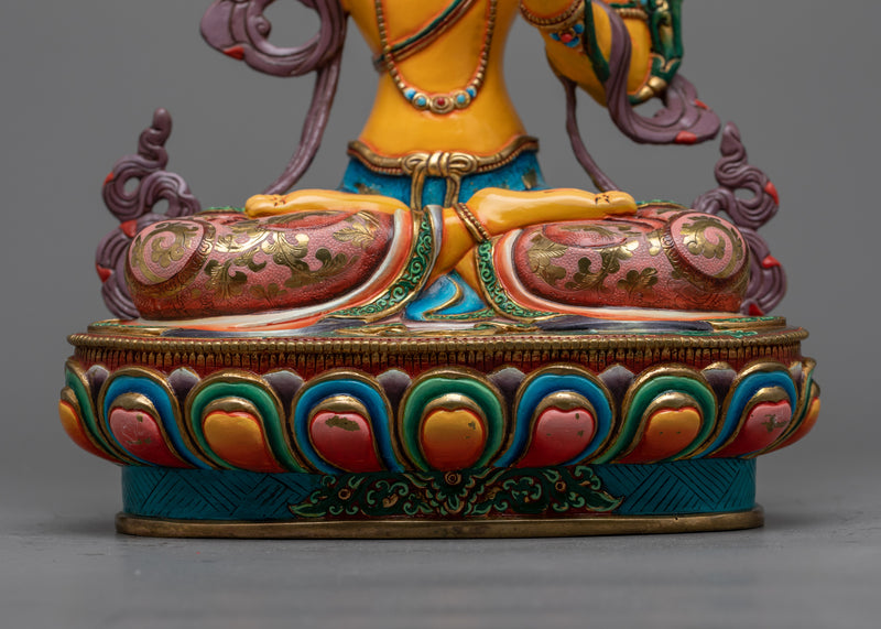 Magnificent Manjushri Painted Statue | Illuminate Your Space with the Wisdom