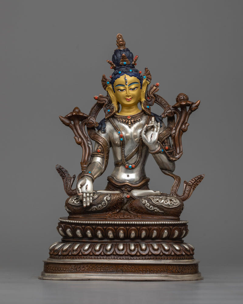 Sacred Assembly: 6 Bodhisattva Set | Artisanal Mastery in Silver and Gold