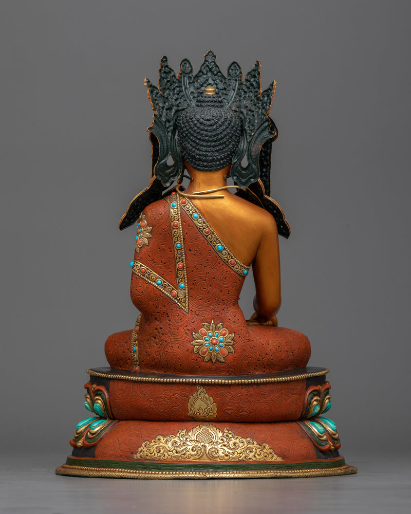 Crown Buddha Shakyamuni Seated in Meditation Statue | Embrace Tranquility and Enlightenment