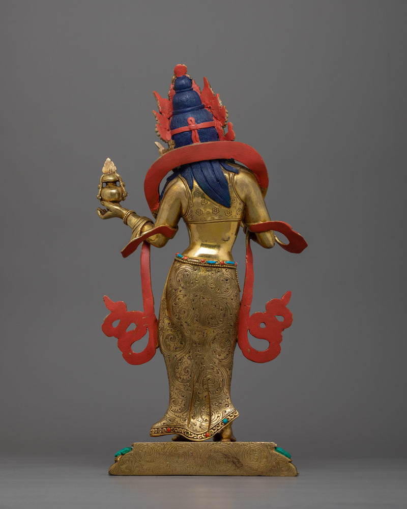 Majestic Guru Rinpoche with Two Consorts Sculpture | Unity of Wisdom and Compassion