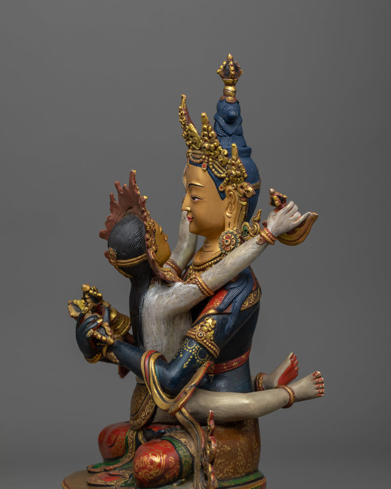 Divine Union: Vajradhara and Consort Sculpture | Symphony of Enlightenment