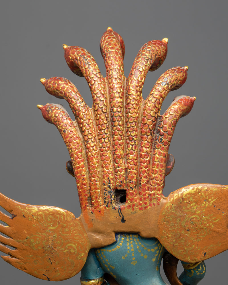 Enchanting Beautiful Naga Kanya Wall Sculpture | Mystical Serenity in Gold