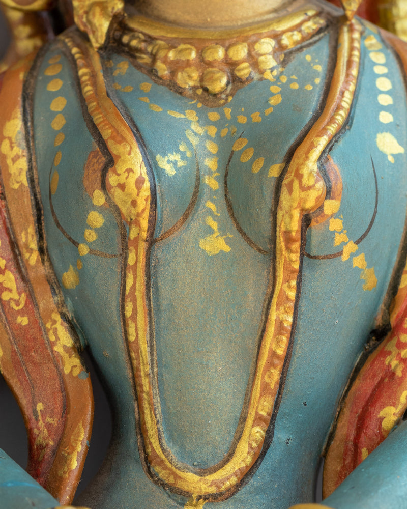 Enchanting Beautiful Naga Kanya Wall Sculpture | Mystical Serenity in Gold