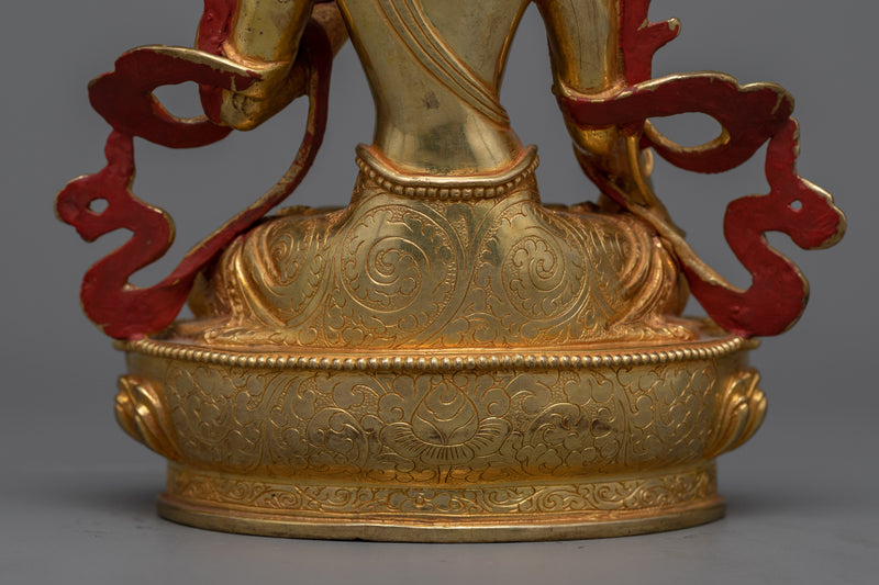Serene White Tara Sculpture | Beacon of Healing and Longevity