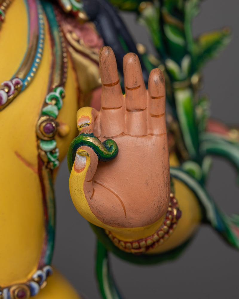 Radiant Colorful Manjushri Sculpture | Beacon of Transcendent Wisdom