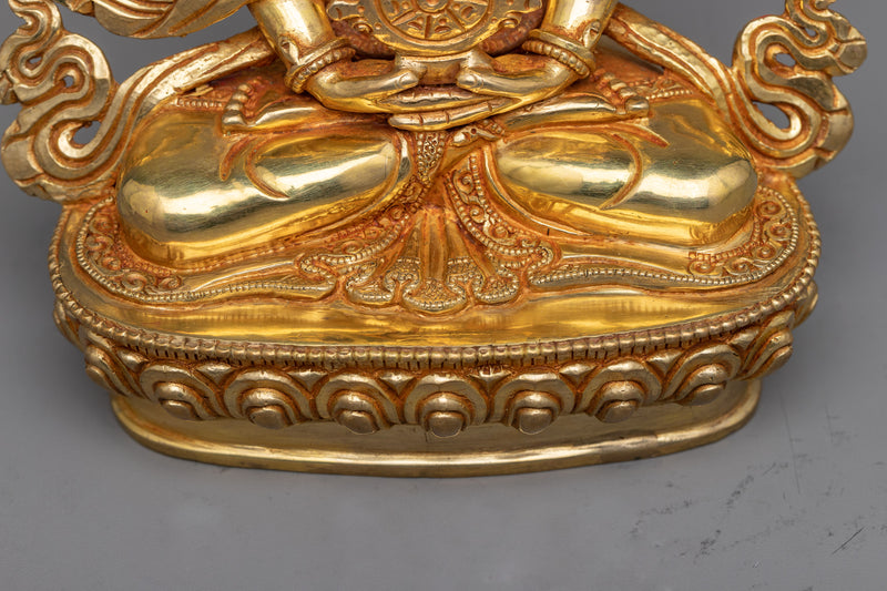 Illuminating Vairocana Kunrig Statue | Cosmic Radiance in Gold