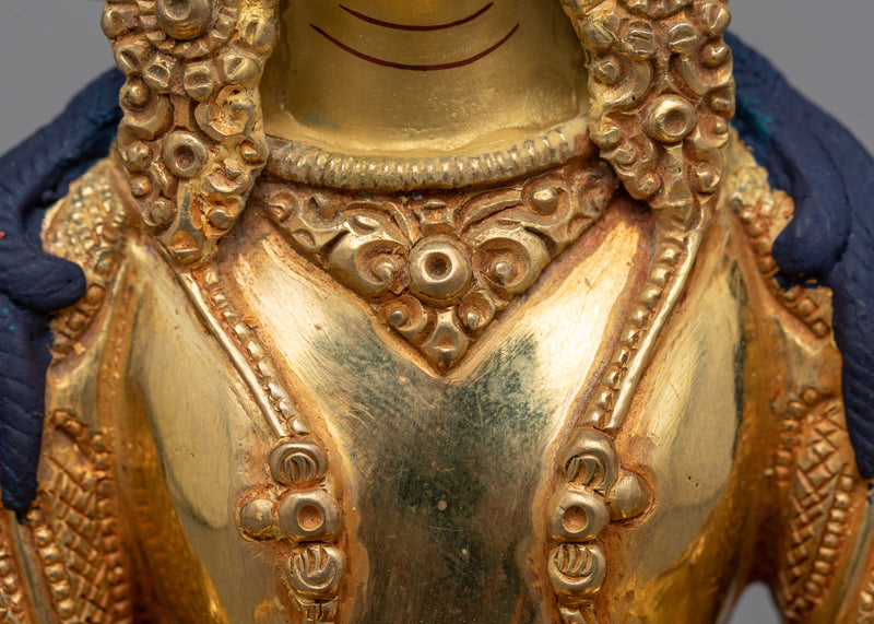 Illuminating Vairocana Kunrig Statue | Cosmic Radiance in Gold