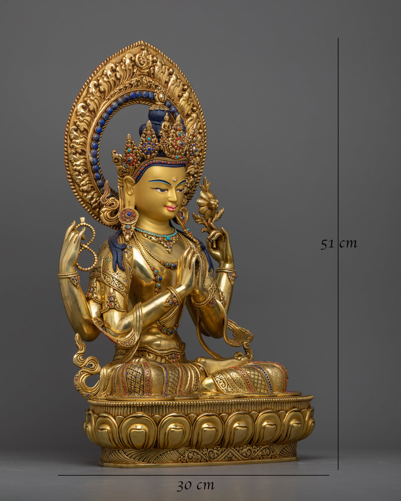 Four-Armed Chenrezig Statue | Enrich Your Spiritual Journey