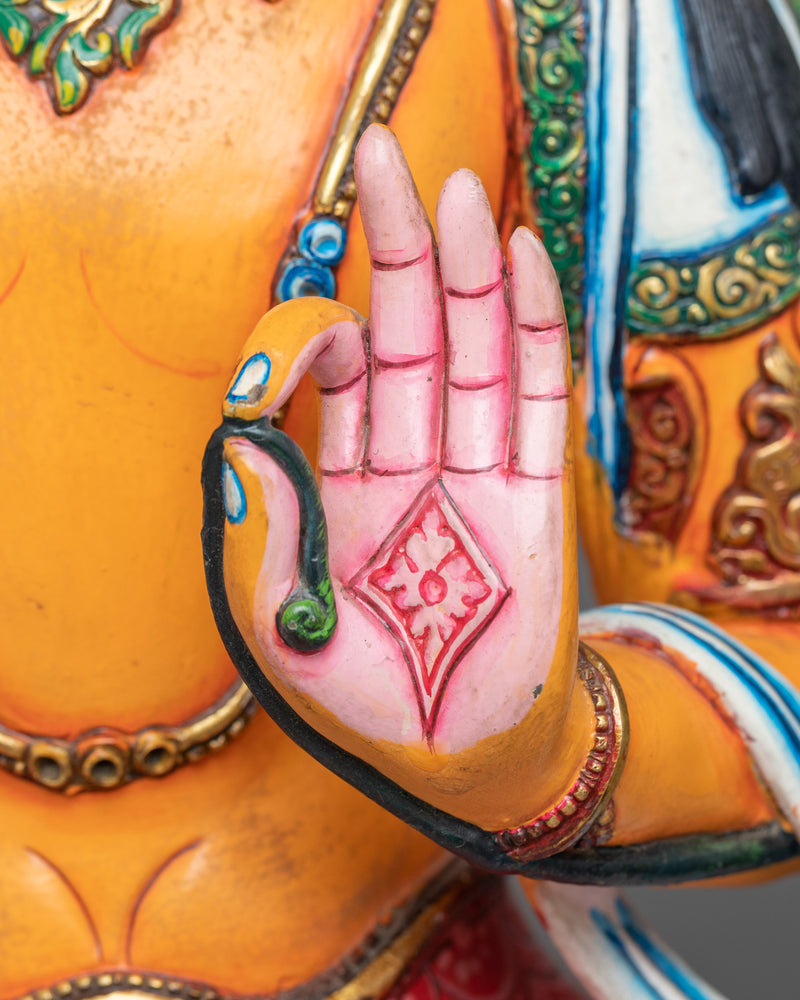 Vibrant Colorful Manjushri Statue | Luminance of Wisdom’s Flame