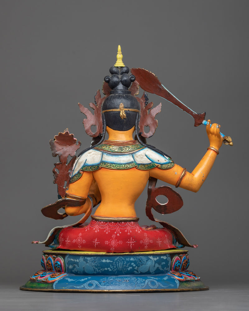 Vibrant Colorful Manjushri Statue | Luminance of Wisdom’s Flame
