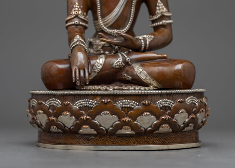 Crowned Buddha Shakyamuni Sculpture | Sovereign of Compassion and Wisdom