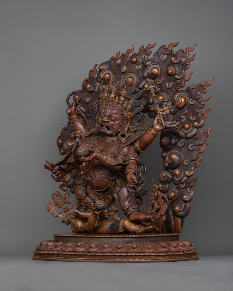 6-armed-mahakala-oxidized statue