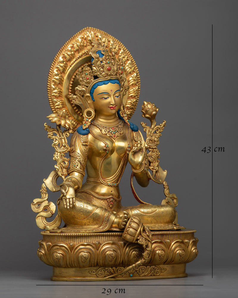 The Venustus Green Tara Statue | Experience Divine Feminine Grace