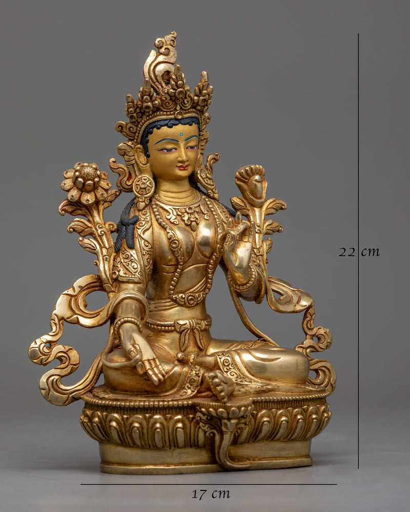 Anika Green Tara Goddess Statue | Embodying Divine Protection and Compassion