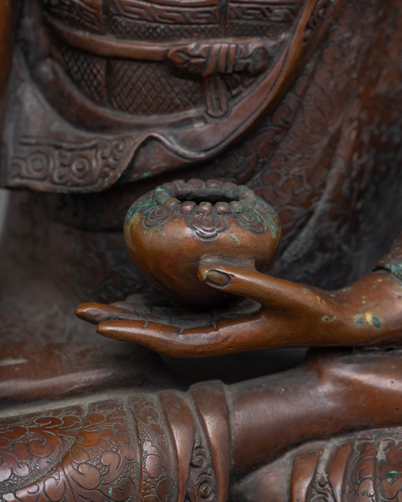 Buddha Shakyamuni Oxidized Sculpture | Beacon of Enlightenment