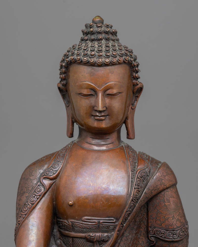 buddha shakyamuni oxidized sculpture