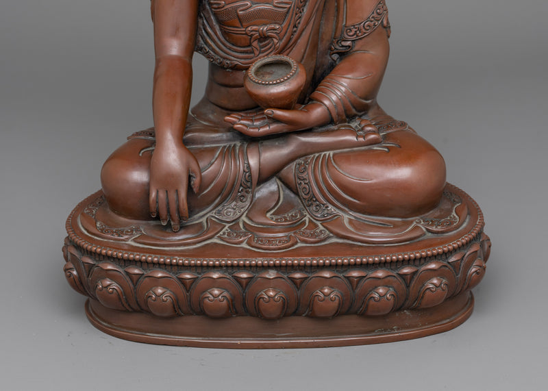Shakyamuni Buddha Brown Sculpture for Shrine | Symbol of Enlightenment