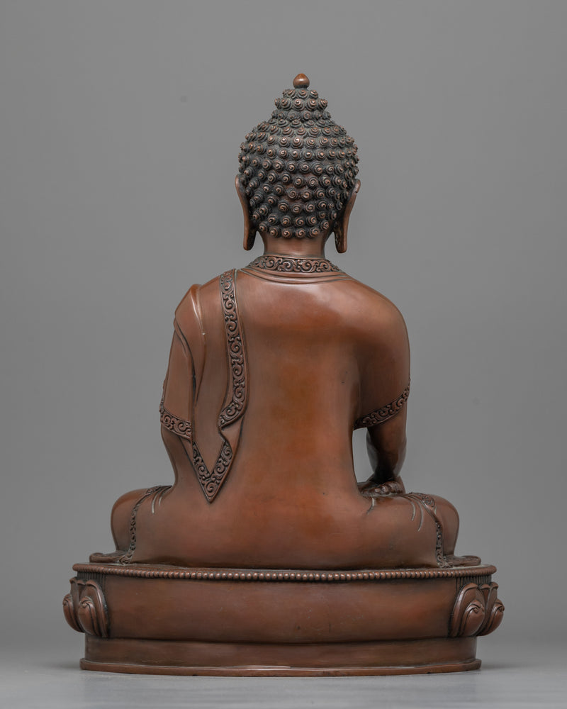 Shakyamuni Buddha Brown Sculpture for Shrine | Symbol of Enlightenment
