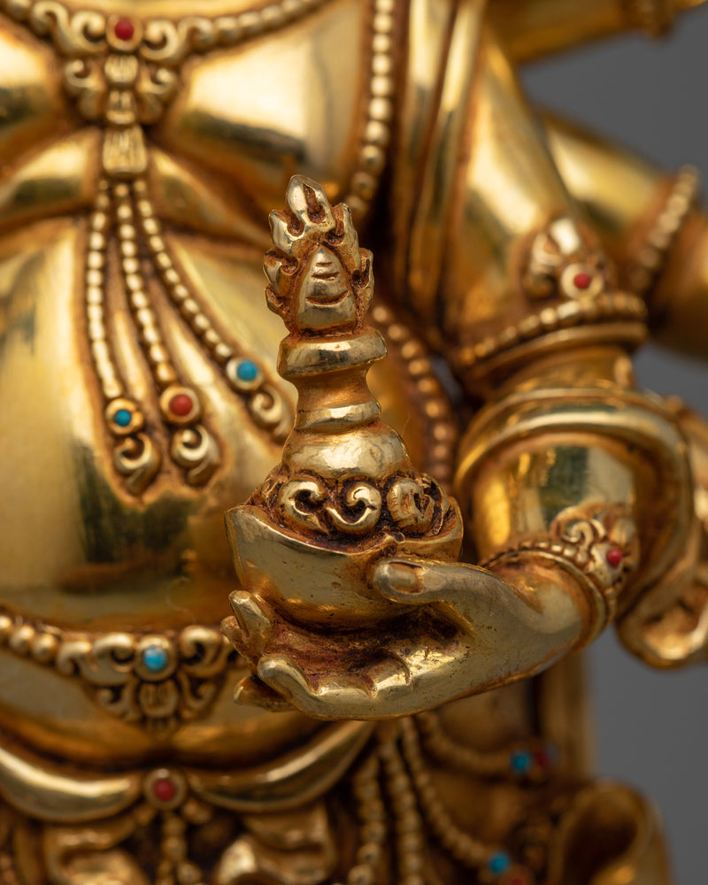 Six-Arms White Mahakala Statue | Embrace Protection and Power