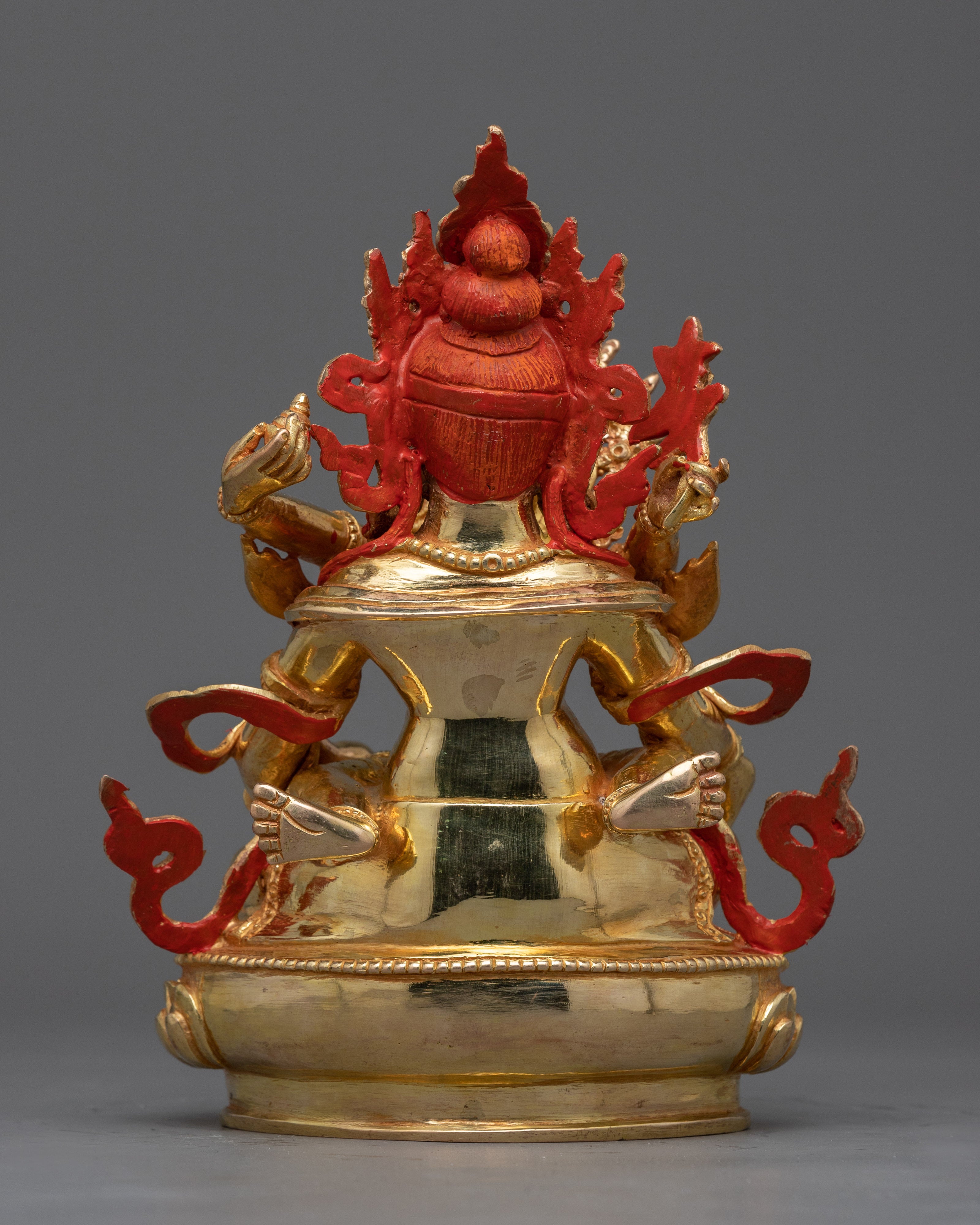 Green Dzambhala with His Consort Statue | Invoking Abundance and Prosperity