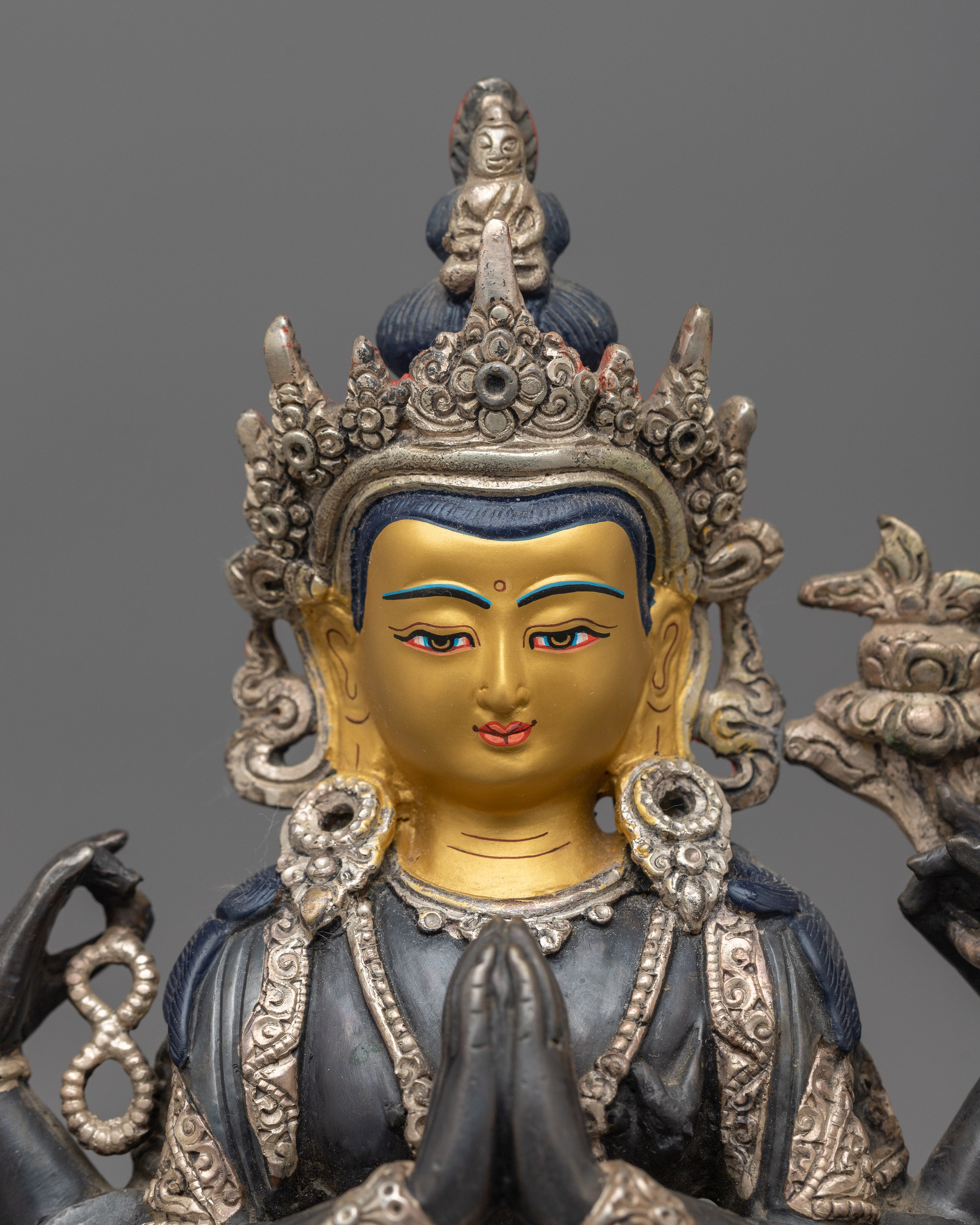 silver-plated-chenrezig-figurine